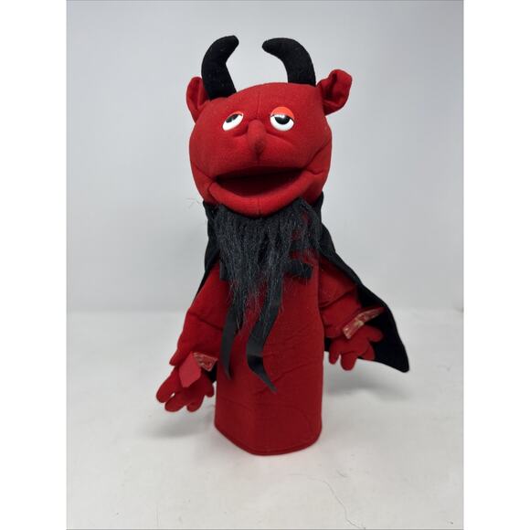 The‎ PUPPET Factory Red Faced Devil Satan Lucifer Toy Plush Evil Hand Puppet PE - Picture 1 of 8